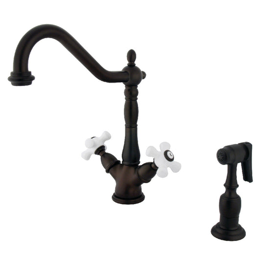 Heritage Two Handle Single-Hole Kitchen Faucet in Oil Rubbed Bronze
