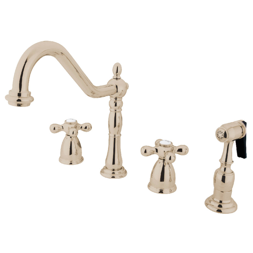 Heritage Widespread Kitchen Faucet in Polished Nickel