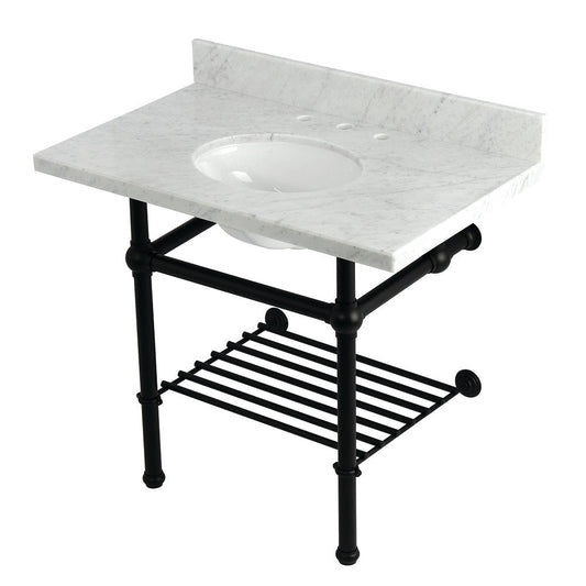 Templeton 36 Inch Console Sink in Carrara Marble