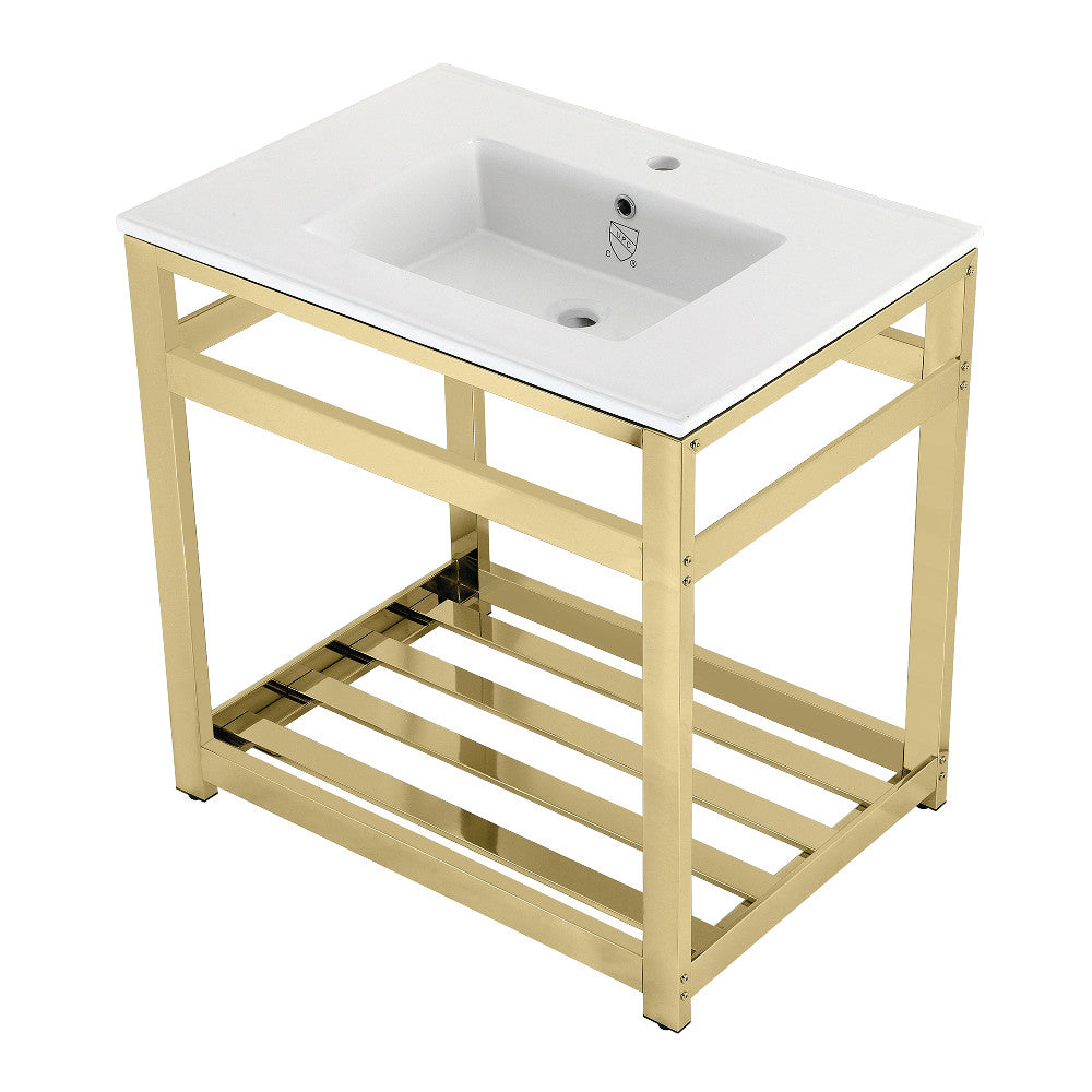 Quadras 31.13 Inch Console Sink in White
