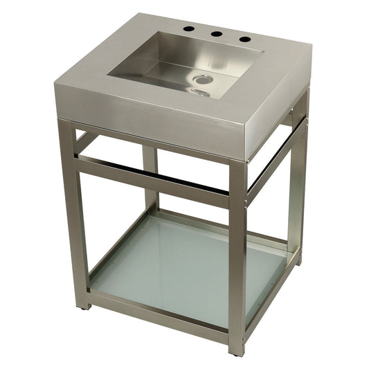 Kingston Commercial 25 Inch Console Sink in Brushed Nickel