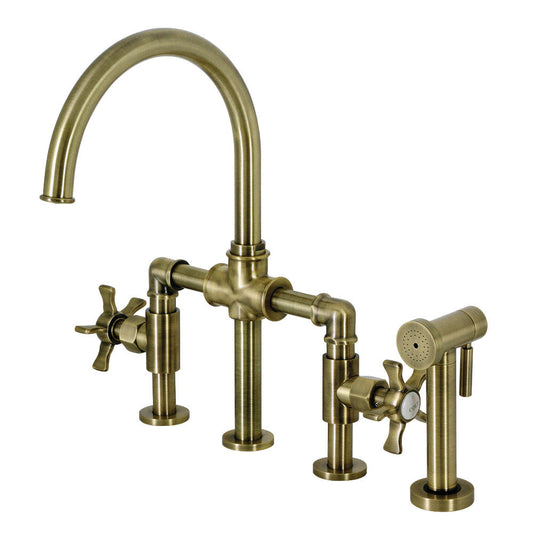 Hamilton Bridge Kitchen Faucet in Antique Brass