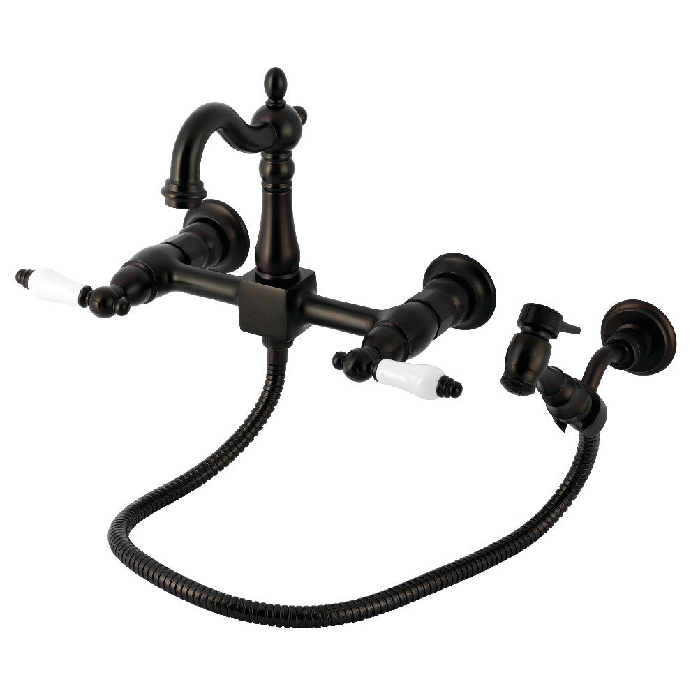 Heritage Wall Mount Kitchen Faucet in Oil Rubbed Bronze
