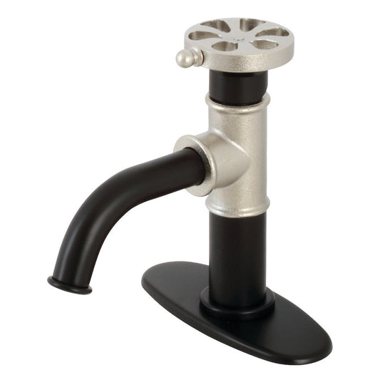 Belknap Single-Hole Bathroom Faucet in Matte Black/Polished Nickel