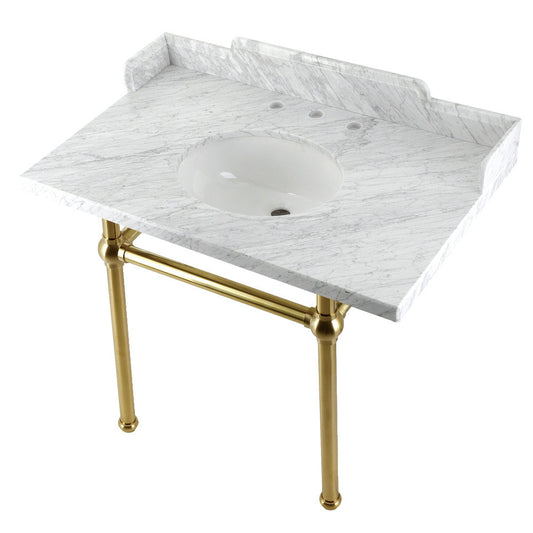 Pemberton 36 Inch Console Sink in Carrara Marble