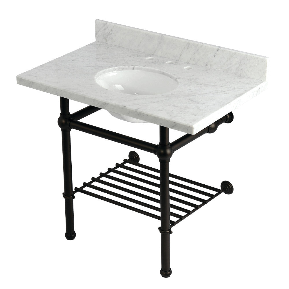 Templeton 36 Inch Console Sink in Carrara Marble