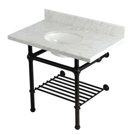 Templeton 36 Inch Console Sink in Carrara Marble