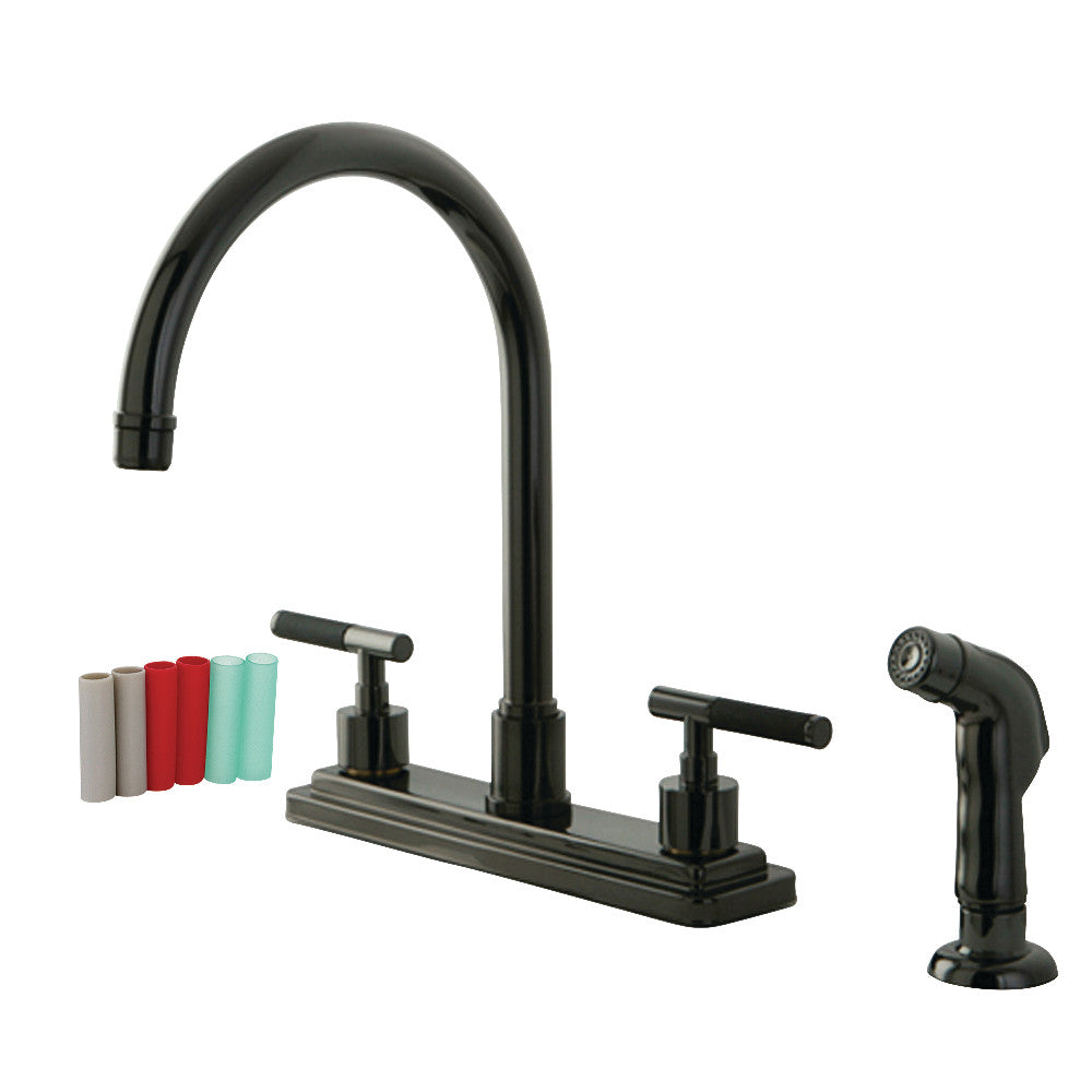 Water Onyx Centerset Kitchen Faucet in Black Stainless Steel