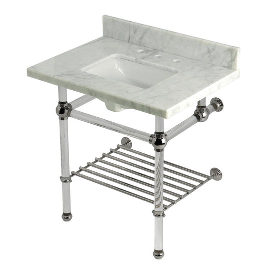 Templeton 30 Inch Console Sink in Carrara Marble