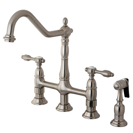 Tudor Bridge Kitchen Faucet in Brushed Nickel