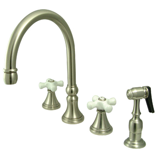 Governor Widespread Kitchen Faucet in Brushed Nickel