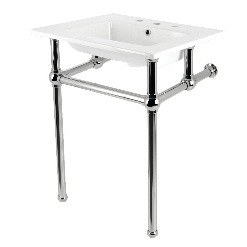 Templeton 25.19 Inch Console Sink in White