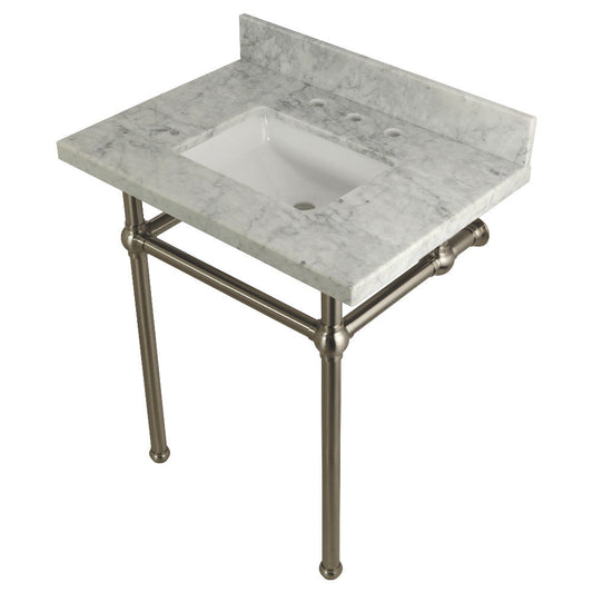 Templeton 30 Inch Console Sink in Carrara Marble
