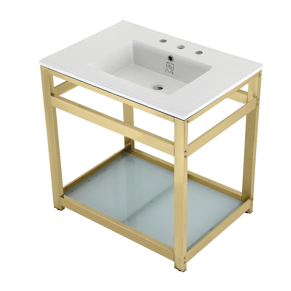 Quadras 31.13 Inch Console Sink in White