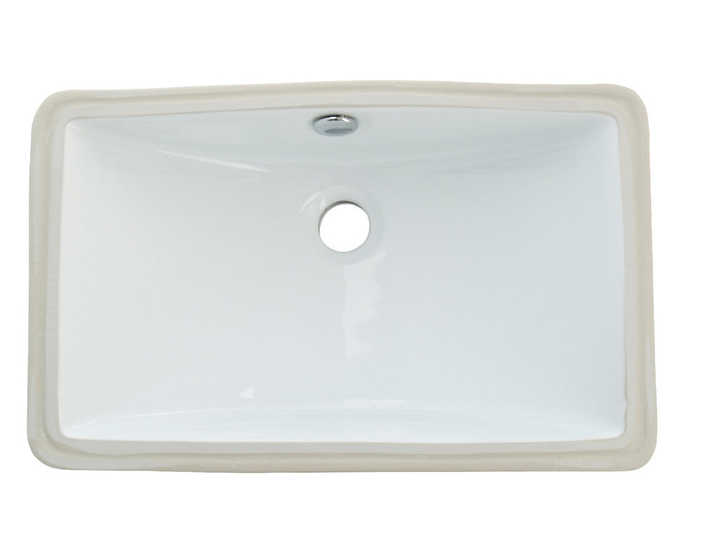 Courtyard 18.25 Inch Undermount Bathroom Sink in White