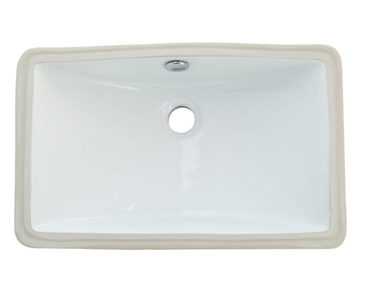 Courtyard 18.25 Inch Undermount Bathroom Sink in White