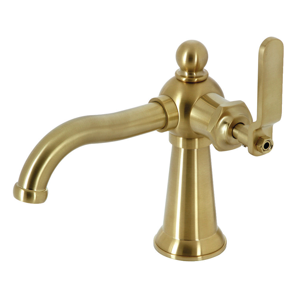 Knight Single-Hole Bathroom Faucet in Brushed Brass