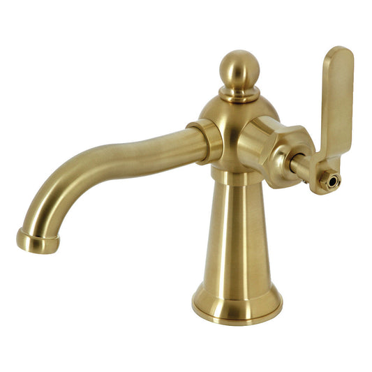 Knight Single-Hole Bathroom Faucet in Brushed Brass