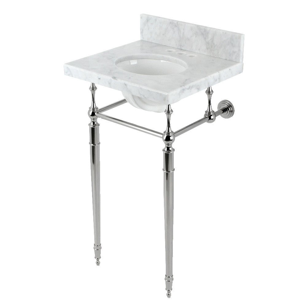 Edwardian 19 Inch Console Sink in Carrara Marble