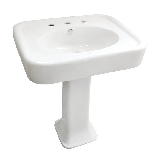 Robert 25.56 Inch Pedestal Sink in White