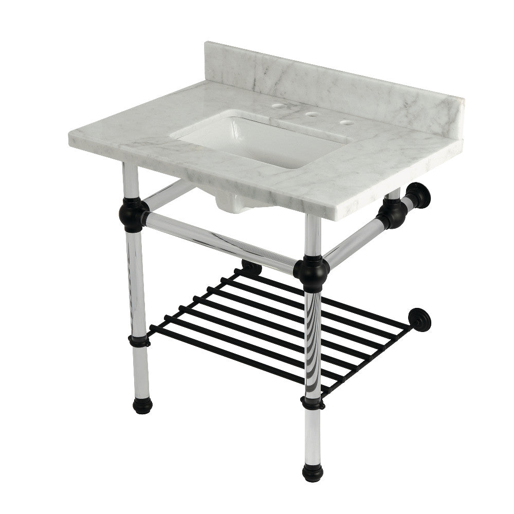 Templeton 30 Inch Console Sink in Carrara Marble