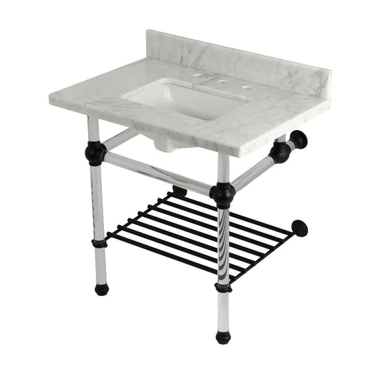 Templeton 30 Inch Console Sink in Carrara Marble