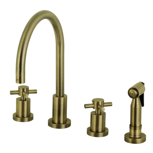 Concord Widespread Kitchen Faucet in Antique Brass