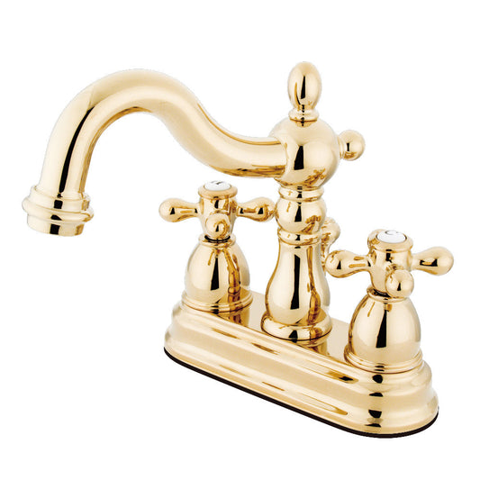Heritage 4 Inch Centerset Bathroom Faucet in Polished Brass