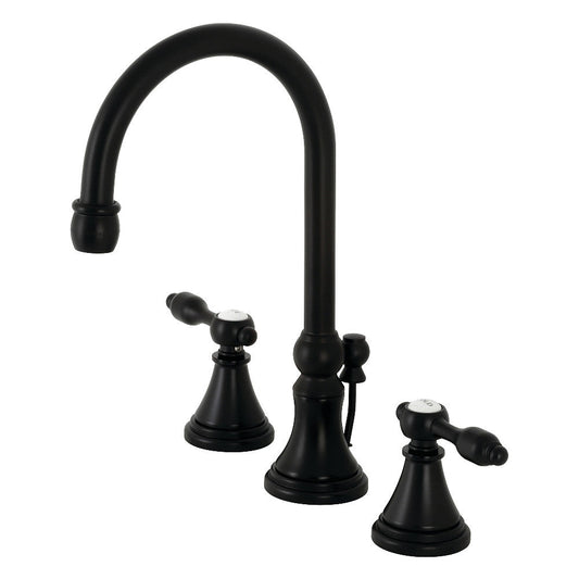 Tudor Widespread Bathroom Faucet in Matte Black