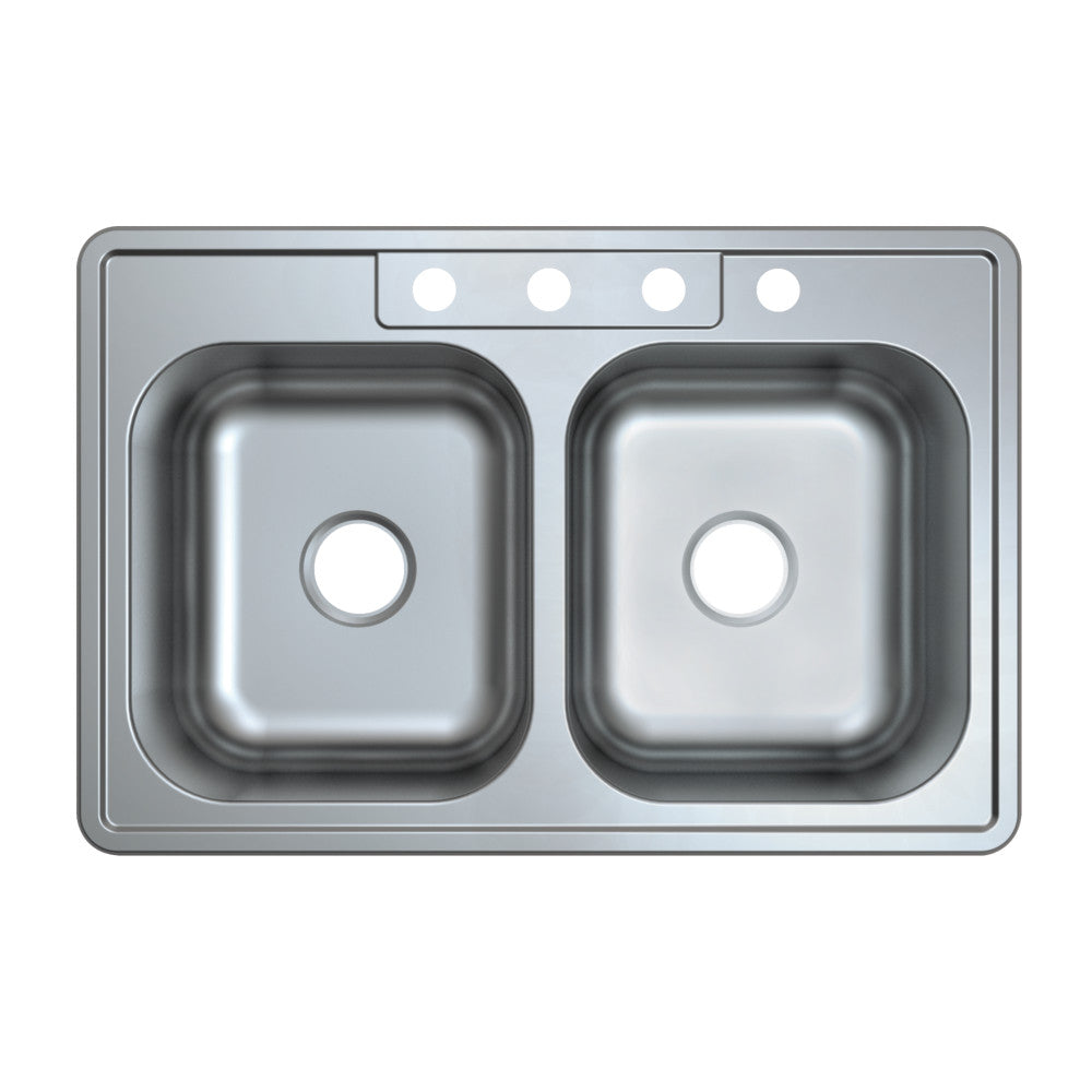 Studio 33 Inch Drop-In Kitchen Sink in Brushed Stainless