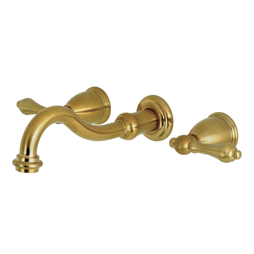 Vintage Wall-Mount Bathroom Faucet in Brushed Brass