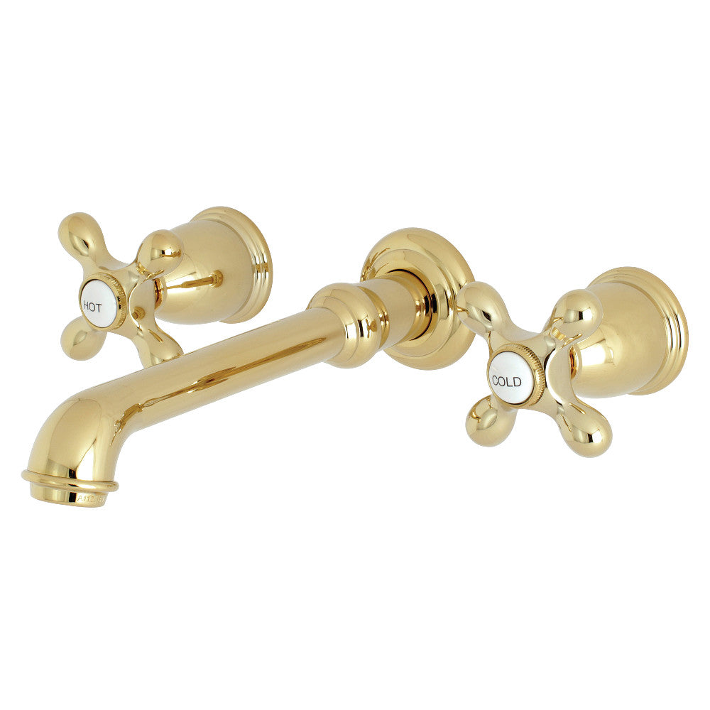 English Country Wall-Mount Bathroom Faucet in Polished Brass