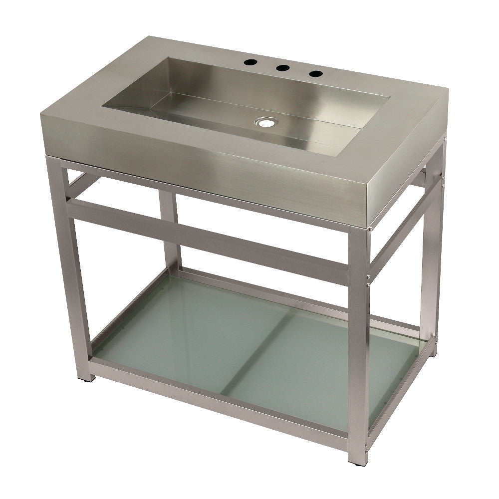 Kingston Commercial 37 Inch Console Sink in Brushed Nickel