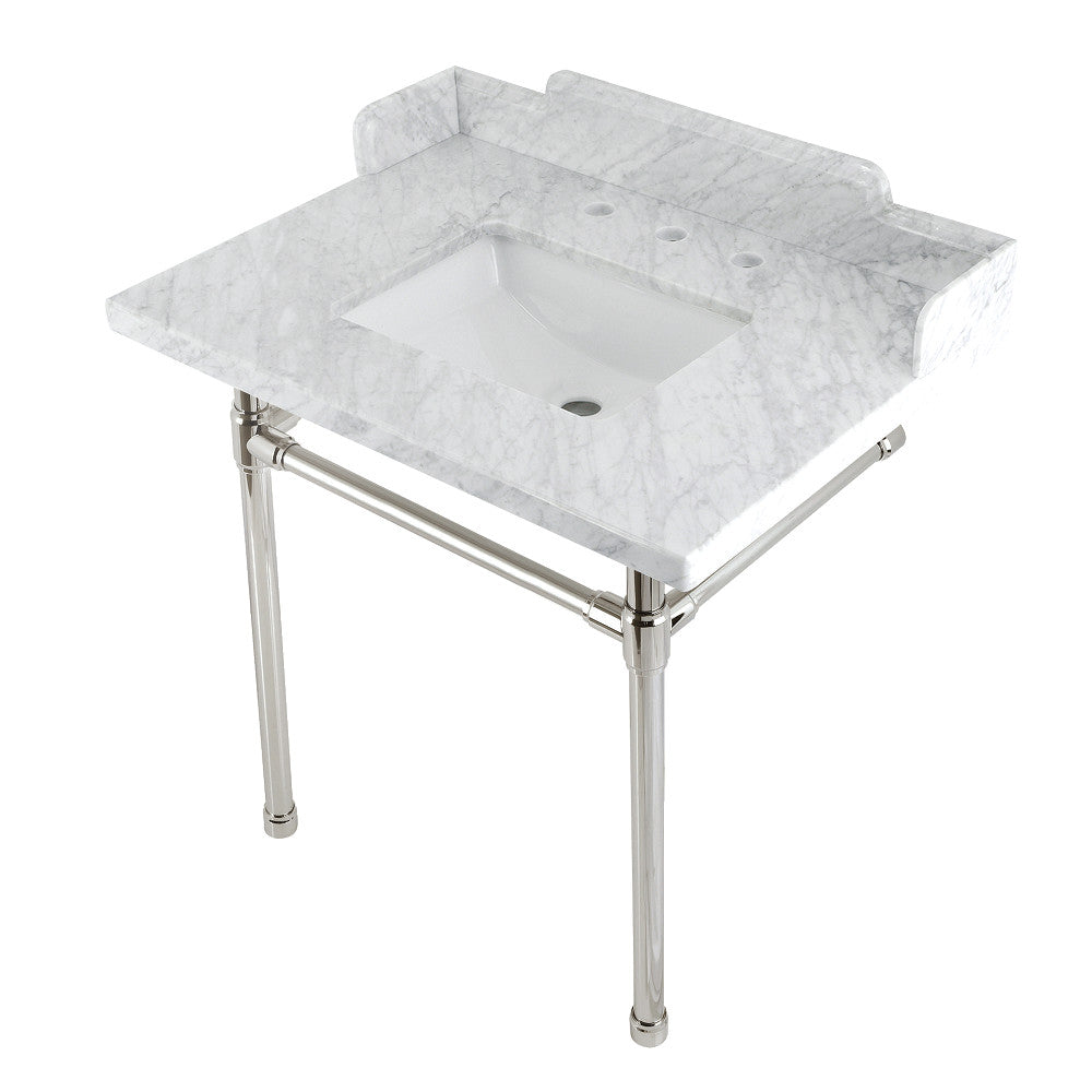 Wesselman 30 Inch Console Sink in Carrara Marble