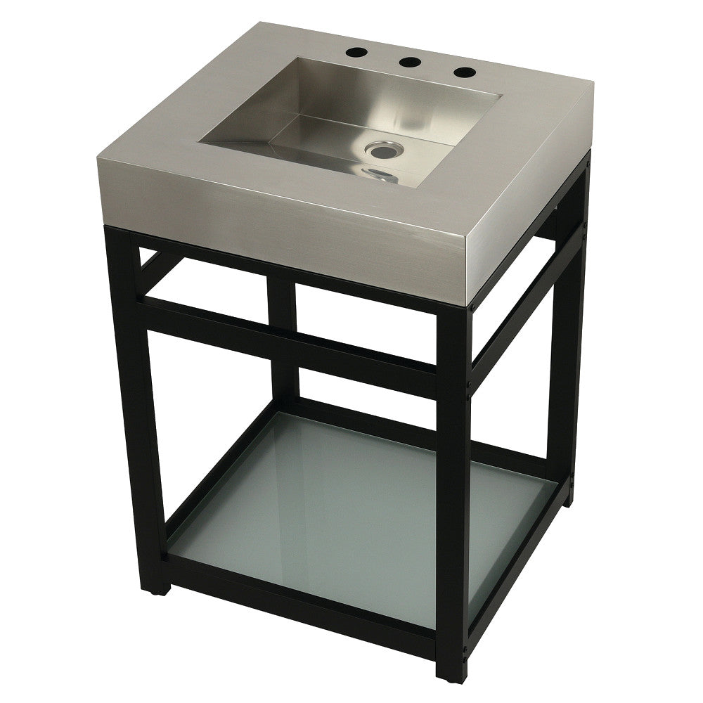 Kingston Commercial 25 Inch Console Sink in Brushed Black