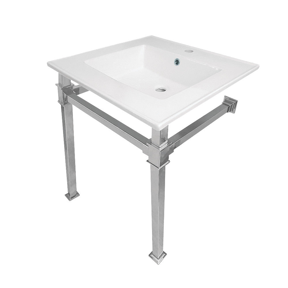 Monarch 25.19 Inch Console Sink in White