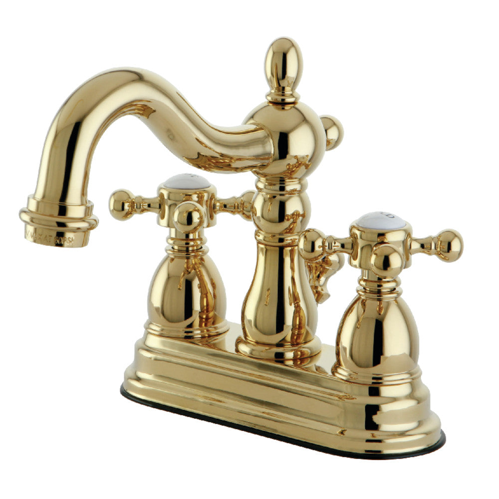 Heritage 4 Inch Centerset Bathroom Faucet in Polished Brass