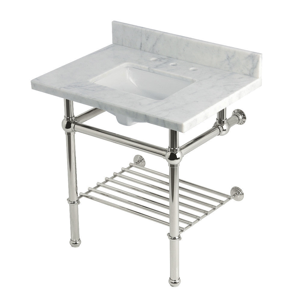 Templeton 30 Inch Console Sink in Carrara Marble