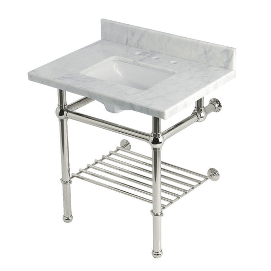 Templeton 30 Inch Console Sink in Carrara Marble