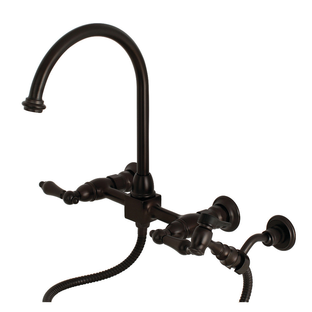 Restoration Wall Mount Kitchen Faucet in Oil Rubbed Bronze