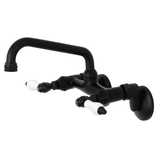 Kingston Wall Mount Kitchen Faucet in Matte Black