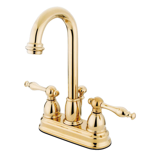 Vintage 4 Inch Centerset Bathroom Faucet in Polished Brass