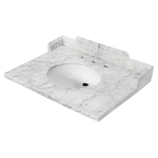 Pemberton 30 Inch Vanity Sink Top in Carrara White