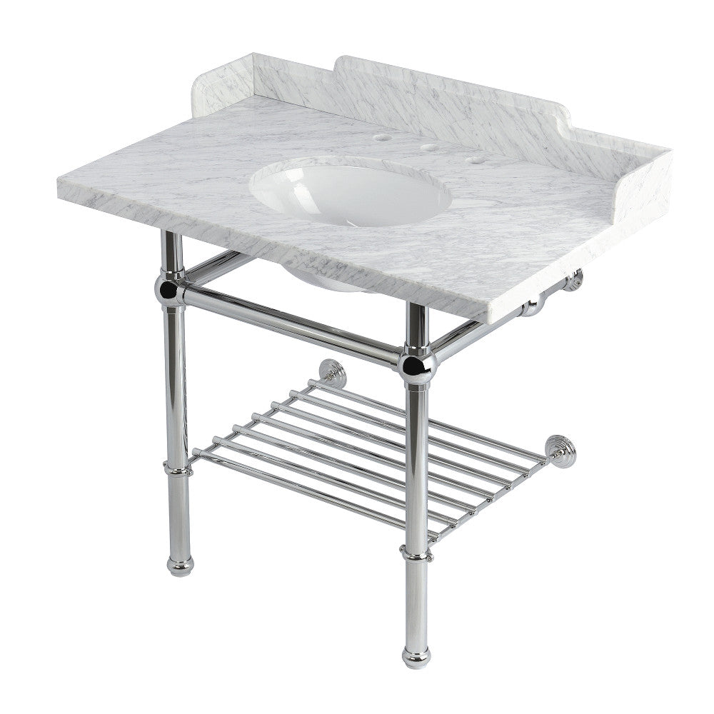 Pemberton 36 Inch Console Sink in Carrara Marble