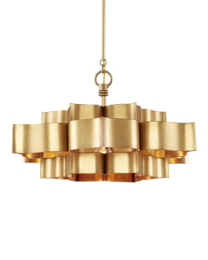 Grand Lotus Small Gold Chandelier