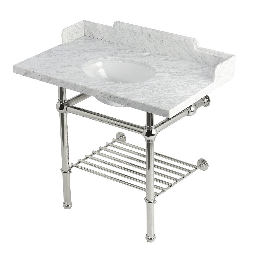 Pemberton 36 Inch Console Sink in Carrara Marble