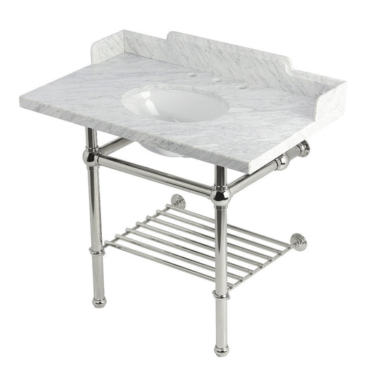 Pemberton 36 Inch Console Sink in Carrara Marble