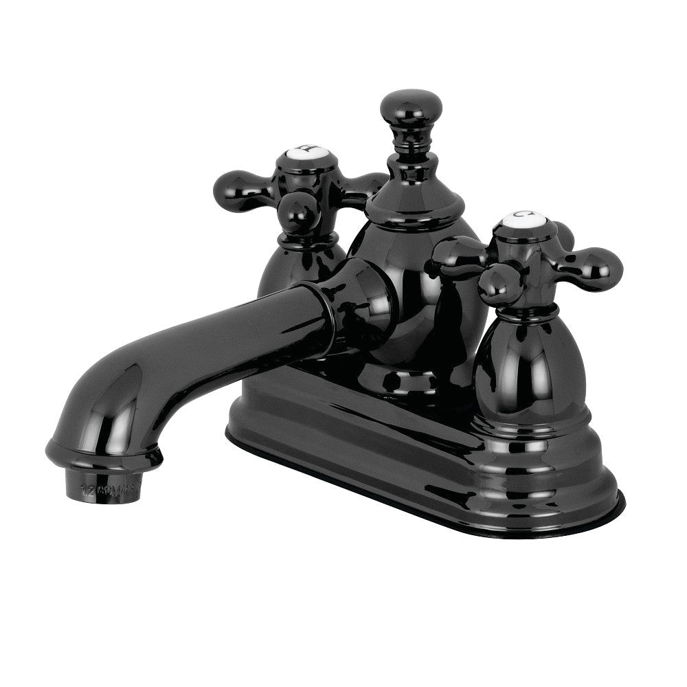 Water Onyx 4 Inch Centerset Bathroom Faucet in Black Stainless Steel