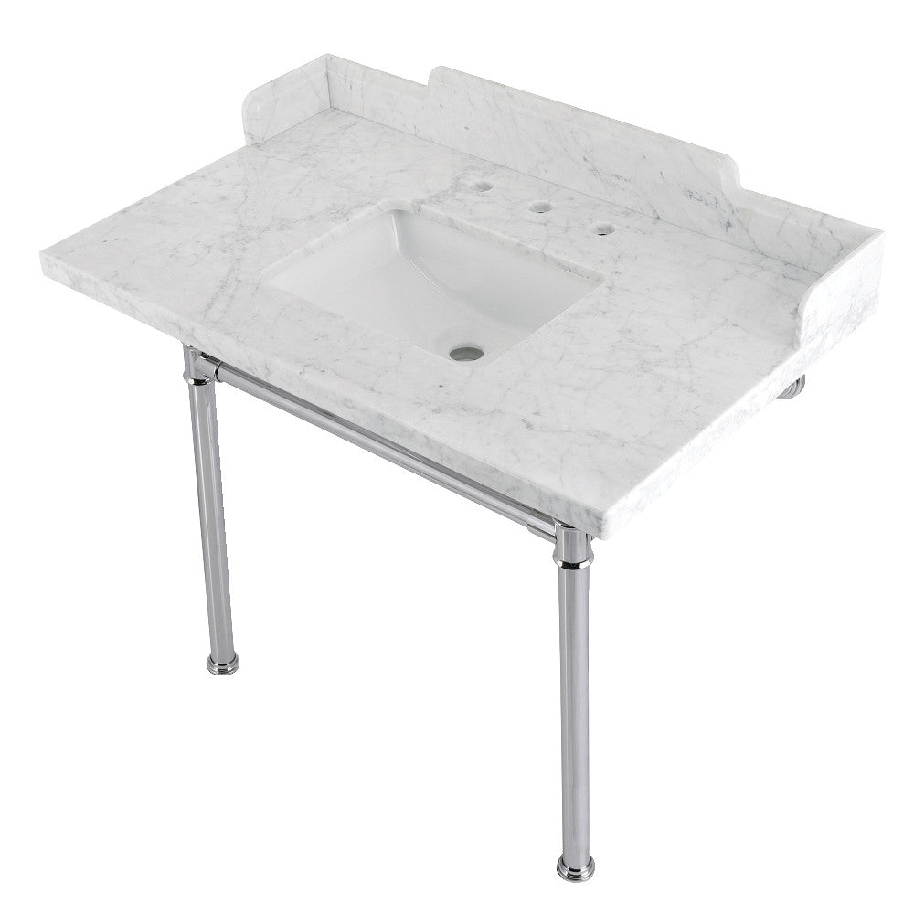 Wesselman 36 Inch Console Sink in Carrara Marble