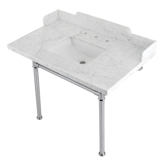 Wesselman 36 Inch Console Sink in Carrara Marble